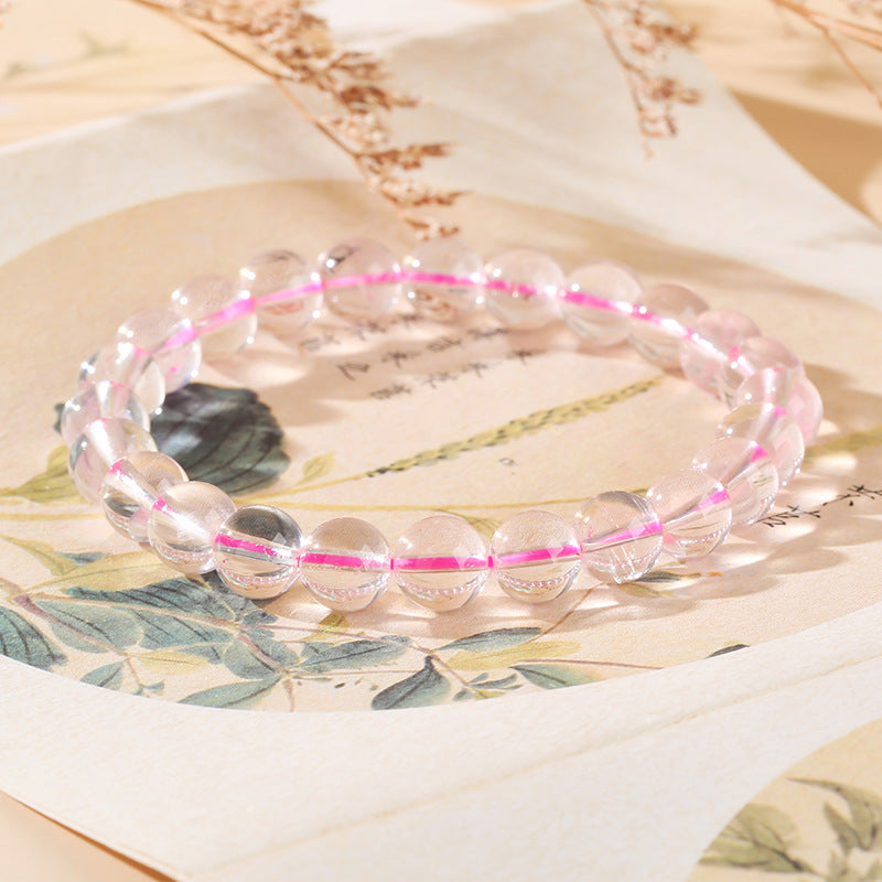 Natural Starlight Pink Crystal Bracelet