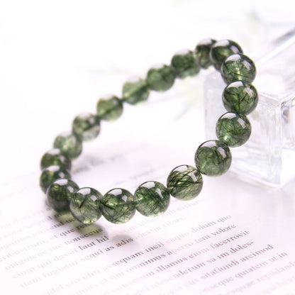 Natural Green Titanium Single Ring Bracelet