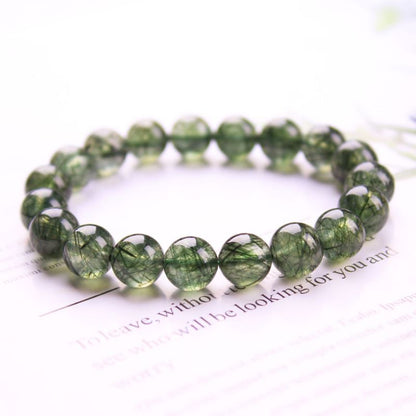 Natural Green Titanium Single Ring Bracelet