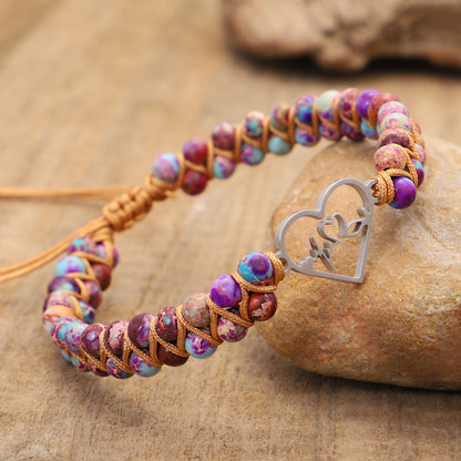 Hand Braided Stainless Steel Heart Bracelet