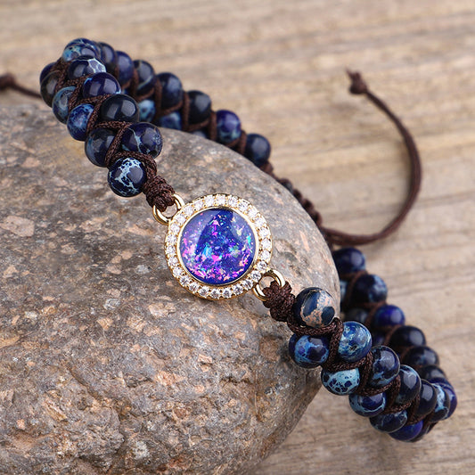 Blue Emperor Stone Beaded Bracelet